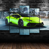 Lamborghini Huracan Super Car แกน5แผงผ้าใบผนังศิลปะที่สมบูรณ์แบบสำหรับผู้ที่ชื่นชอบรถเหมาะสำหรับการตกแต่งห้องนั่งเล่น