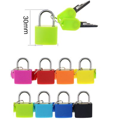 【YF】 Small Mini Strong Steel Padlock Travel Suitcase Diary Lock With 2 Keys Colored plastic case padlock Decoration