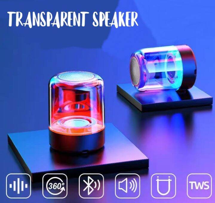True Wireless Bluetooth 5.0 Stereo Speaker With Transparent Design