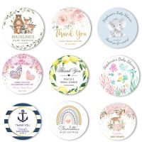 hot！【DT】№♛❀  Personalized Baby Shower Thank You Favor Stickers1.5 3 Inch Round Sticker Labels for Childrens Birthday