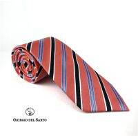 Giorgio Del Sarto Necktie Silk Orange 8.5 cm with Fabric Texture เนคไทผ้าไหมสีส้มมีเท็กเจอร์