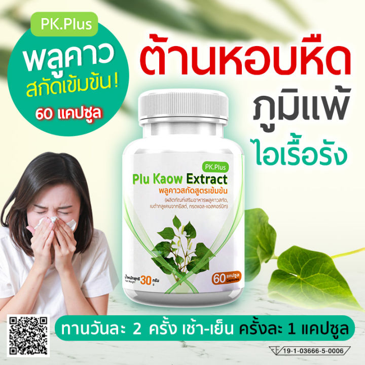 ส่งฟรี-ส่งไว-plu-kaow-pk-plus-ผลิตภัณฑ์เสริมอาหาร-พลูคาวสกัดชนิดแคปซูล-1แถม1-120-แคปซูล