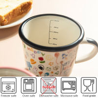 350ml Cartoon Curled Ceramic Milk Mug Handgrip Scale Cups Home Office Water Coffee Couples Mug Creative Kitchen Drinkware Gift