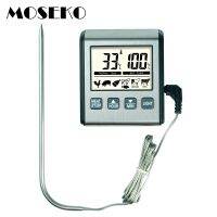 MOSEKO Digital Oven Thermometer for Food Cooking Kitchen Meat Smoker BBQ Grill with Timer Backlit 304 Stainless Steel Probe