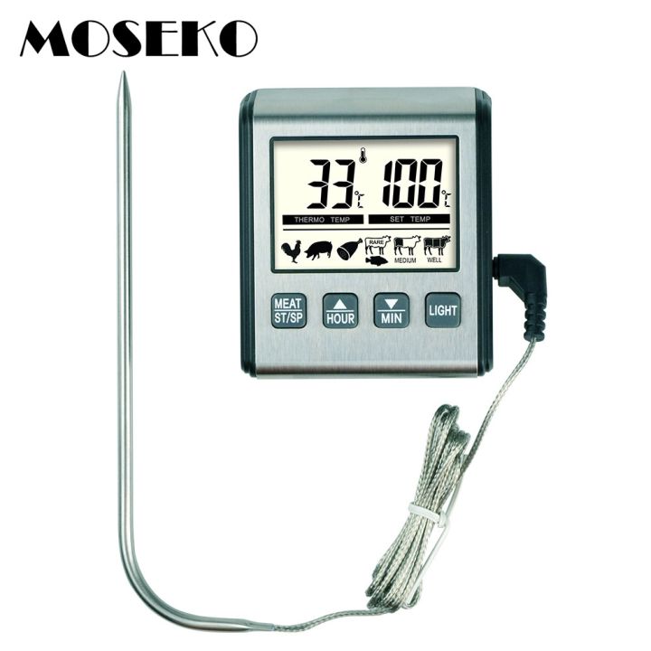 moseko-digital-oven-thermometer-for-food-cooking-kitchen-meat-smoker-bbq-grill-with-timer-backlit-304-stainless-steel-probe