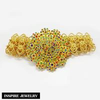 Inspire Jewelry ,เข็มขัดแบบโบราณ สีทอง หัวดอกไม้ สวยหรู สำหรับชุดไทย