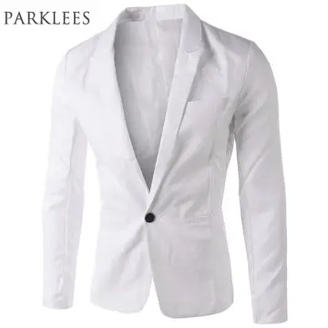 White cotton sale blazer mens