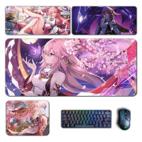 Yae Miko Mouse Pad Genshin Impact Mousepad Genshin Keyboard Pad Miko Padding Computer Pad Anime PC Gaming Accessories Desk Mat