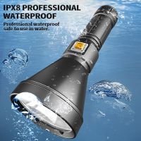 Super Dright Diving Flashlight IP68 Highest Waterproof Rating Professional Diving Light Powered By 26650 Battery With Hand Rope Diving Flashlights