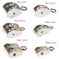 【cw】 Hot New Metal Sheave Zinc Alloy Fixed Pulley Block And Tackle Lifting Single/Double 36/52/75mm ！