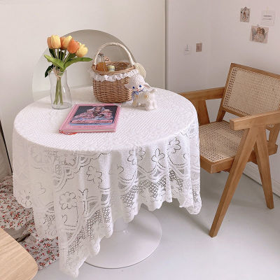 （HOT) ผ้าปูโต๊ะลูกไม้ ins สไตล์ยุโรปสไตล์พระหัวเตียงโต๊ะกาแฟผ้าปูโต๊ะสีขาวโต๊ะข้างเตียงผ้าตกแต่งร้านกาแฟ