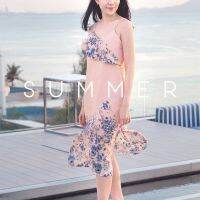 Lailah Blatt Ruffle Midi Dress ชุดเดรสสายเดี่ยว ระบายเฉียงด้านหน้า ความยาวครึ่งหน้าแข้ง (มีหลายสีหลายลาย)