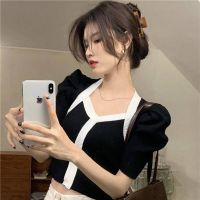 ◙ v-Neck Short-Sleeved Sweater Women Summer 2022 New Style Design Feel Chic Short