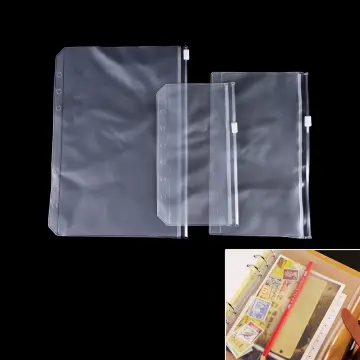 A5/A6/A7 Size Plastic Zip Lock Envelope Zipper Wallet Insert Refill  Organiser