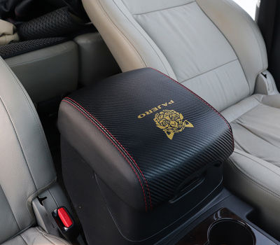 For Mitsubishi Pajero Armrest Box Cover V97 V93 V87 V77 V73 Carbon Fiber Car Anti-dirty Pad PU leather Protection Accessories