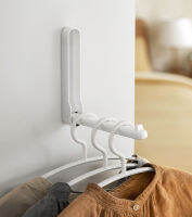 Omocha - (1 ชิ้น มีกาวตะปู) clothes hanger storage hook ราวแขวนไม้แขวนเสื้อ ที่เก็บไม้แขวนเสื้อ (ติดตั้งด้วยกาวตะปู)