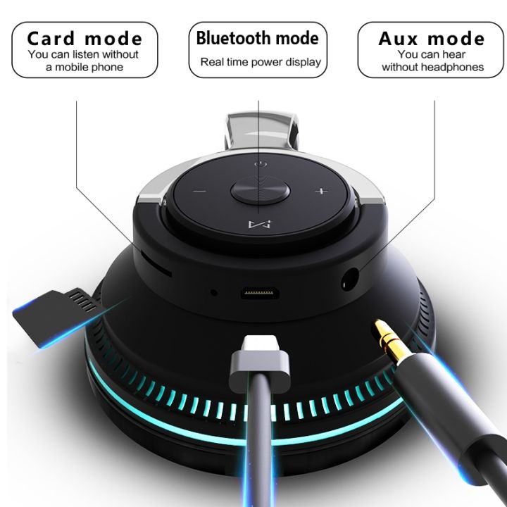 หูฟังสเตอริโอตัวปรับ-usb-พร้อมไมโครโฟน-หูฟังไร้สายหูฟังบลูทูธตัดเสียงรบกวนเสียงเบสสเตอริโอพับได้สำหรับหูฟังทีวี