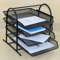 【CC】 4-Tier Mesh File Holder Organizer Tray for Magazine Paper Document Office Desk Supplies