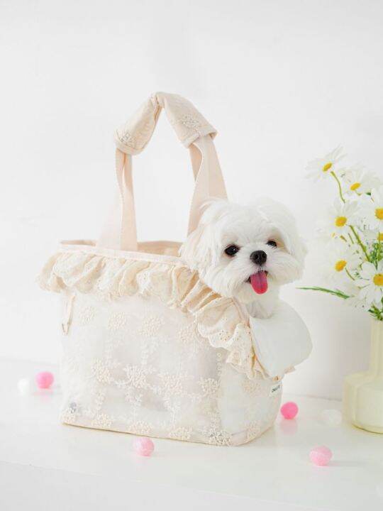 onecute-กระเป๋าเดินรถเข็นลูกสุนัขสำหรับสุนัขสัตว์เลี้ยงอุปกรณ์เสริมกระเป๋าเป้ขนาดเล็กลูกไม้สำหรับสุนัขผลิตภัณฑ์สัตว์เลี้ยงชิวาว่าน่ารัก