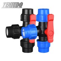 PE Three-way Fast Connection Valve Tee T-type Plastic Pipe Valve 20/25/32/40/50/63mm Agricultural Garden Tap Water Irrigation Watering Systems Garden