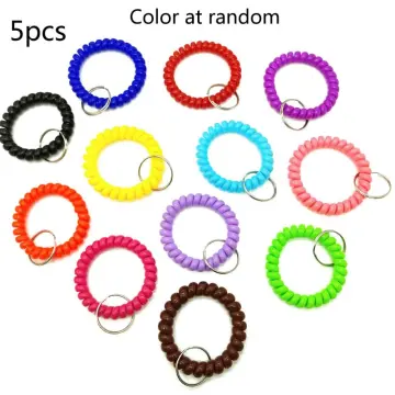 Pack of 20pcs Stretchable Plastic Bracelet Wrist Coil Wrist band Key Ring  Chain Holder Tag - AliExpress