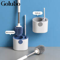 GOLUBO Silicone Toilet Brush Wall-Mounted Toilet Clean Brush Floor-Standing Cleaning Tools With Base Home Bathroom Accessories