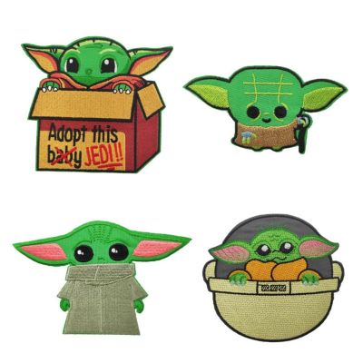 【YF】✥✤✟  Cartoon anime high quality baby yoda patches Decoration Iron on Patches Embroidery for  Sticker Clothing
