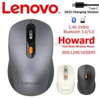 Lenovo รุ่น2022 Howard ชาร์จเมาส์บลูทูธ800/1200/1600DPI 2.4G บลูทูธ3.0/5.0สำหรับ Windows7/8/10/11 Mac OS