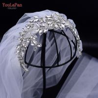 YouLaPan VS283 Rhinstone Wedding Veil Fabric Boho Wedding Veils Sparkle Veil Beautiful Women Tiara Veil Wedding