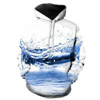 ตลกหยดน้ำสดบนใบสีม่วงพิมพ์ Hoodie Unisex Harajuku เด็ก Streetwear Cool Super รูปแบบขนาดใหญ่ Hoodie