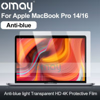 OMAY Laptop Screen Film for Apple Pro 14 A2442 16 A2485 Anti-blue Light Transparent HD 4K Film Anti-scratch