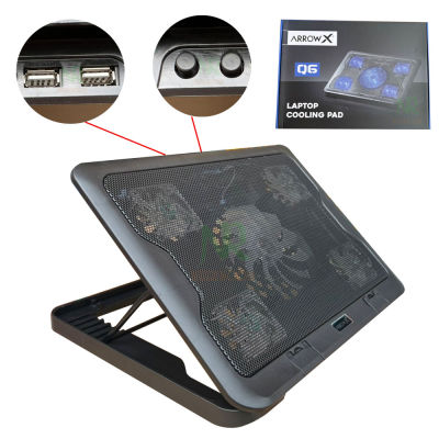 Arrowx Fan Notebook พัดลมระบายความร้อนโน๊ตบุ๊ค  Q6 Laptop cooling pad