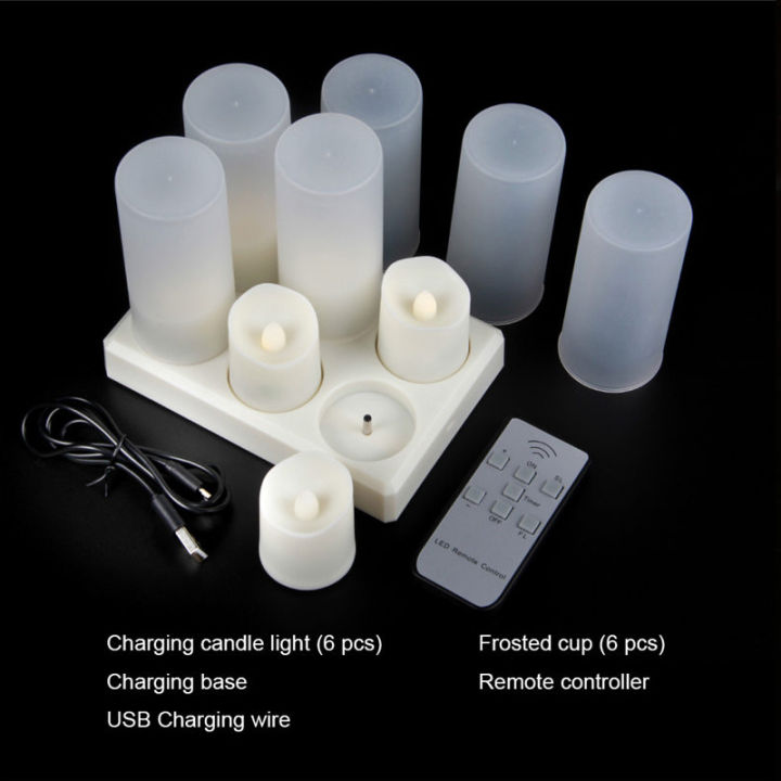 led-tea-light-set-of-6-rechargeable-wusb-charging-cable-remote-controlled-flameless-flickering-candle-christmas-candles-hallowe