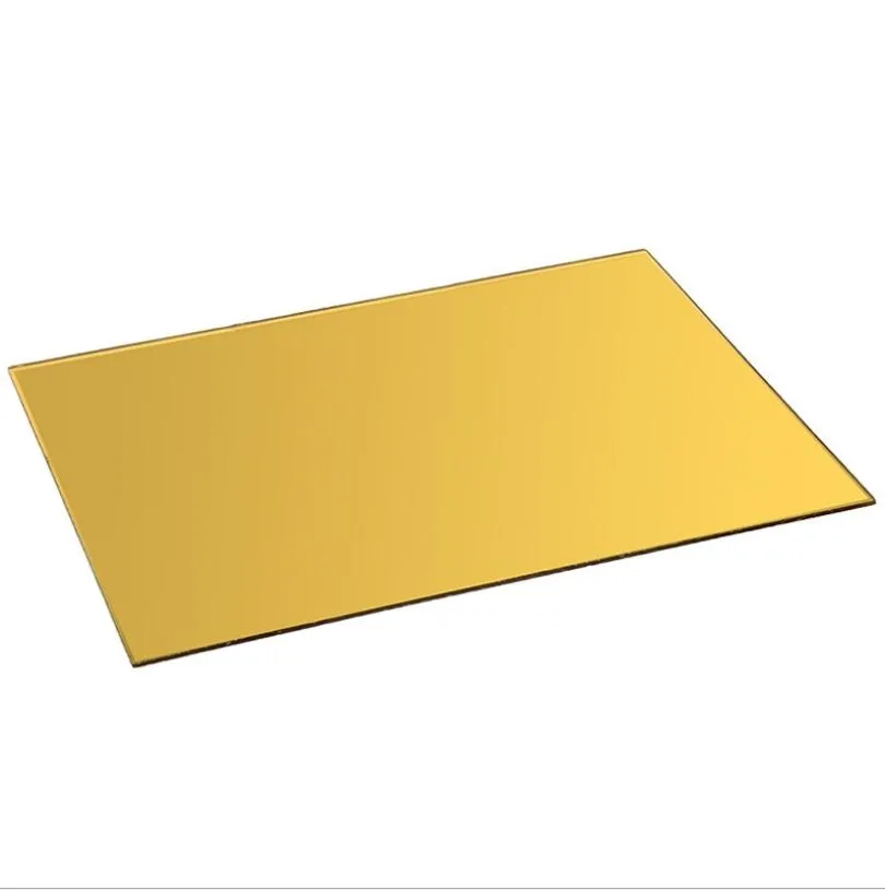 2MM 3MM Acrylic Gold Mirror Square Sheet Plastic Pier Glass Hotel  Decorative Lens Plexiglass Not Easy To Broken