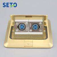 SeTo Pop-up Type Floor Socket Double Audio XLR Female Socket Waterproof Wall Plate Keystone Floor Receptacle