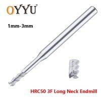 OYYU ทังสเตนคอยาว Endmills สําหรับอลูมิเนียม HRC50 3 ขลุ่ยคาร์ไบด์ร่องลึกเครื่องตัดมิลลิ่งขอบยาวเราเตอร์บิต 1X6 1X8 1X10