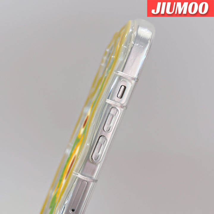 เคส-jiumoo-สำหรับ-vivo-y35-5g-y36-5g-เคส-y35จิตรกรรมภาพการ์ตูนดอกทานตะวันมีขอบเป็นคลื่นเนื้อครีมเคสโทรศัพท์โปร่งใสปกป้องกล้องเคสซิลิโคนนิ่มเคสใสกันกระแทก