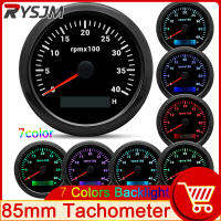 HD Universal RPM Tachometer 85มม. กันน้ำรถเรือ Tacho Meter LCD Hourmeter 4K 4000 RPM Tachometer 7สี LED Pointer