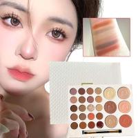 FrankColor 26 Color Eye Shadow Plate High Gloss Powder Blusher Pearl Matte With Eye Brush Glitter Shadow W4Y7