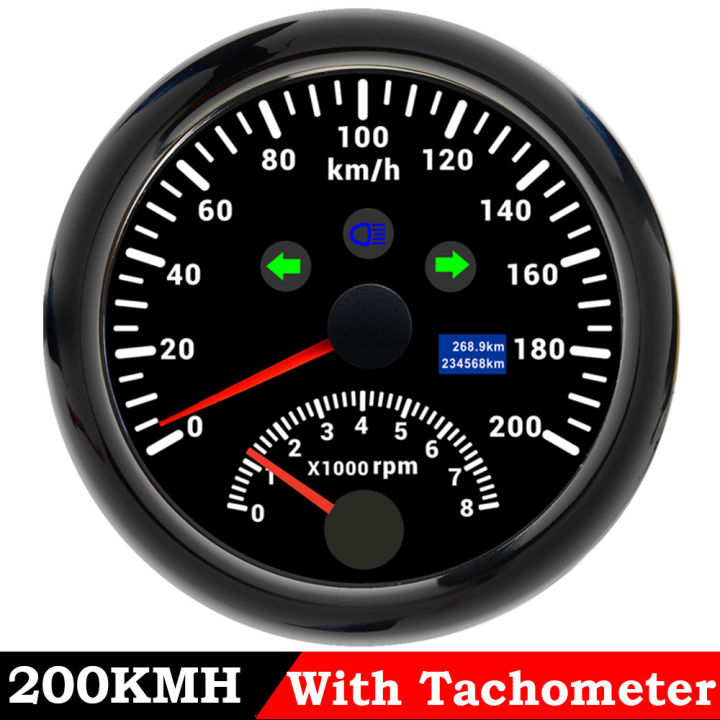 กันน้ำ85มม-gps-speedometer-0-200-kmh-พร้อม-tachometer-0-8000rpm-speed-meter-สำหรับ-marine-เรือรถบรรทุก9-32v-red-backlight