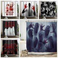 Halloween Shower Curtain Horror Night Bloody Hands Bathroom Bathtub Screen for Bathroom Decor Sugar Skull Waterproof Curtains