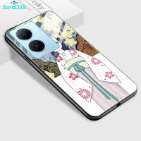 ZeroQiQi Y78เคสสำหรับ Vivo โทรศัพท์ Y78 5G + 5G เคสมือถือมันวาวภาพยนตร์การ์ตูนน่ารักผู้หญิงกันกระแทกสุดหรูเคสเคสประกบหลังแบบแข็งกระจกเทมเปอร์