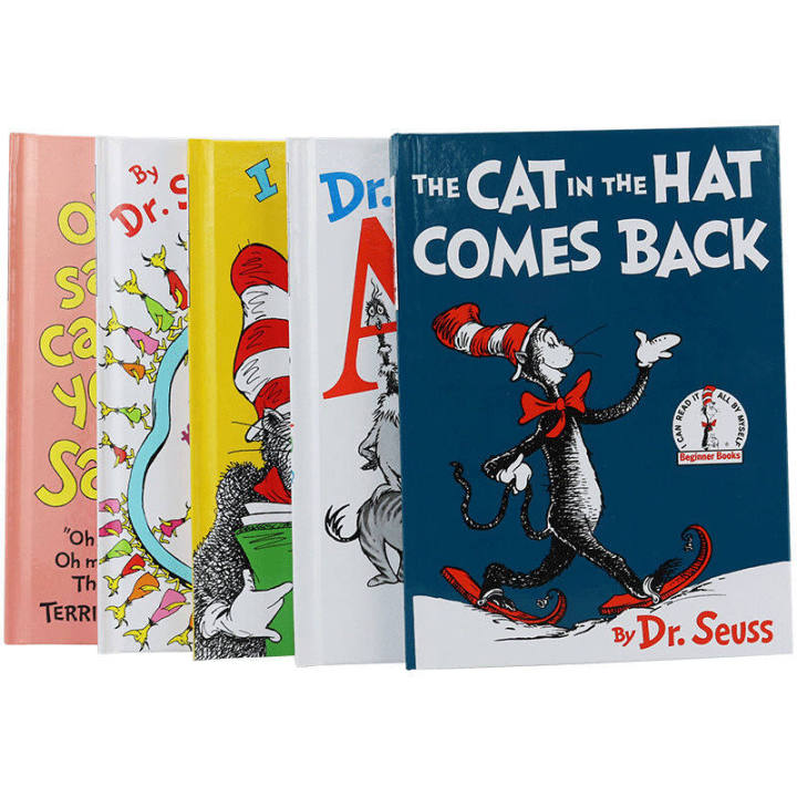 dr-seussภาษาอังกฤษoriginalสมุดวาดภาพระบายสีสำหรับเด็กdr-seuss-2ndหนังสือเริ่มต้นแมวในหมวกสูง