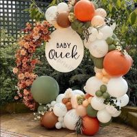 Bernicl Sage Green Orange Balloon Garland Arch Kit Baby Shower Decoration Cream Peach Matte White Birthday Balloons Wedding Party Decor