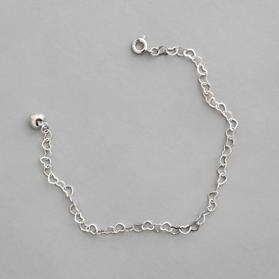 [COD] YH618 Korean style silver personality hollow heart peach shape student bracelet