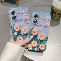 เคสโทรศัพท์ OPPO A38 4G เคส Phone Case ใหม่หรูหราวินเทจลาร์พลอยเทียมบลูเรย์ดอกไม้ Camellia กรอบ OPPOA58นุ่ม2023