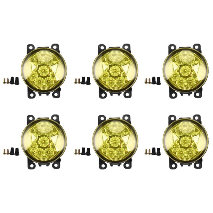 4f9z-15200-aa-6pcs-car-fog-lamps-lighting-led-lights-for-ford-honda-nissan-suzuki-renault-peugeot-and-more-yellow-light