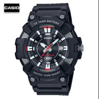 Velashop นาฬิกาข้อมือผู้ชายคาสิโอ CASIO สายเรซินสีดำ หน้าปัดดำ แบตเตอรี่ 10 ปี รุ่น MW-610H-1AVDF, MW-610H-1A, MW-610H