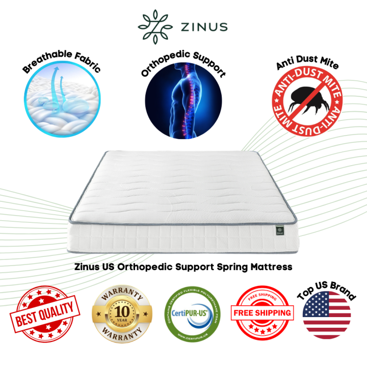 Zinus US Orthopedic Support Spring Mattress 8'' | Lazada