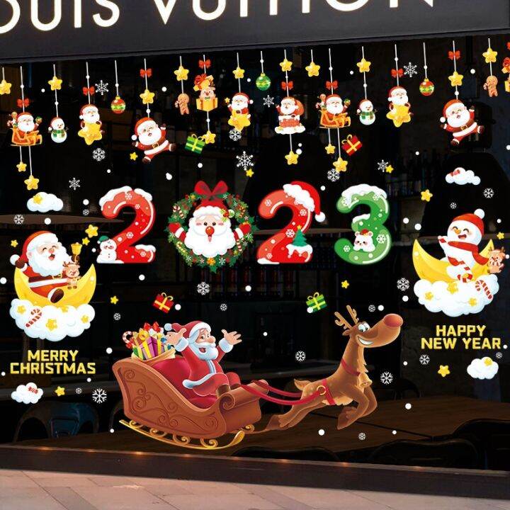 cod-2023-static-shop-festive-atmosphere-layout-decoration-stickers-window-glass-wall